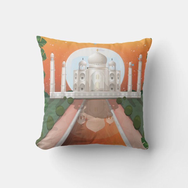 Taj Mahal Throw Pillow (Front)