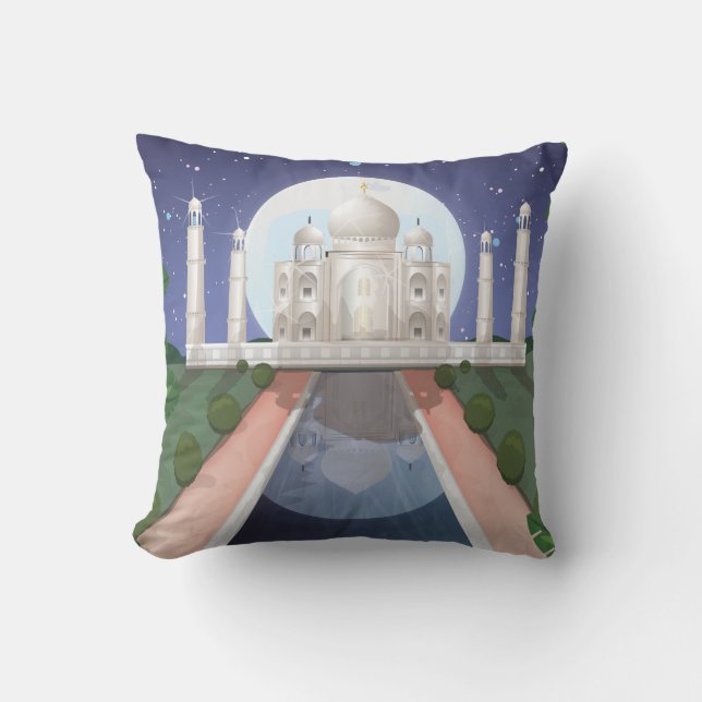 Taj Mahal Throw Pillow (Front)
