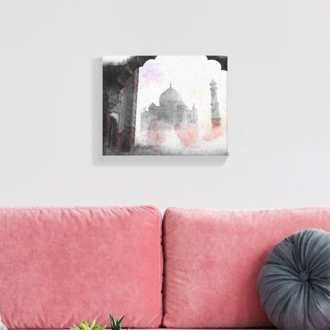Taj Mahal Vintage voyage toile Imprimer - Art rétr (Insitu(Salon))