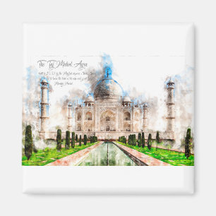 Taj Mahal Watercolor Magnet