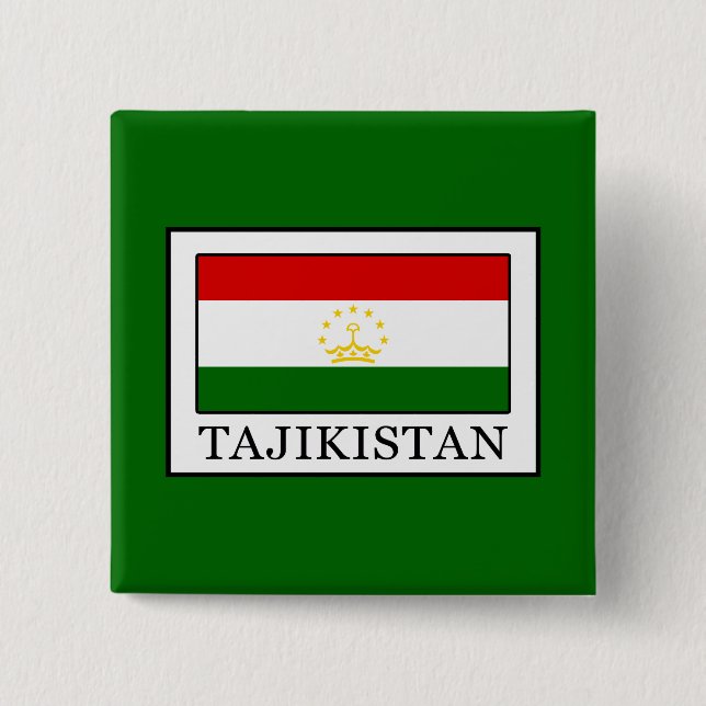 Tajikistan 2 Inch Square Button (Front)