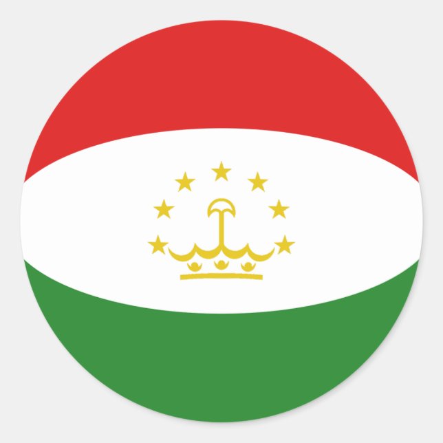Tajikistan Fisheye Flag Sticker (Front)