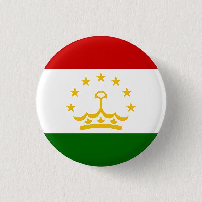 Tajikistan Flag 1 Inch Round Button (Front)