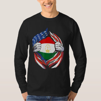 Tajikistan Flag American Proud Of My Tajikistani H T-Shirt