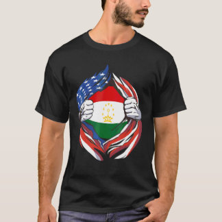 Tajikistan Flag American Proud Of My Tajikistani H T-Shirt