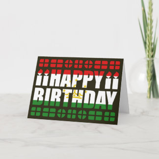 Tajikistan Flag Birthday Card