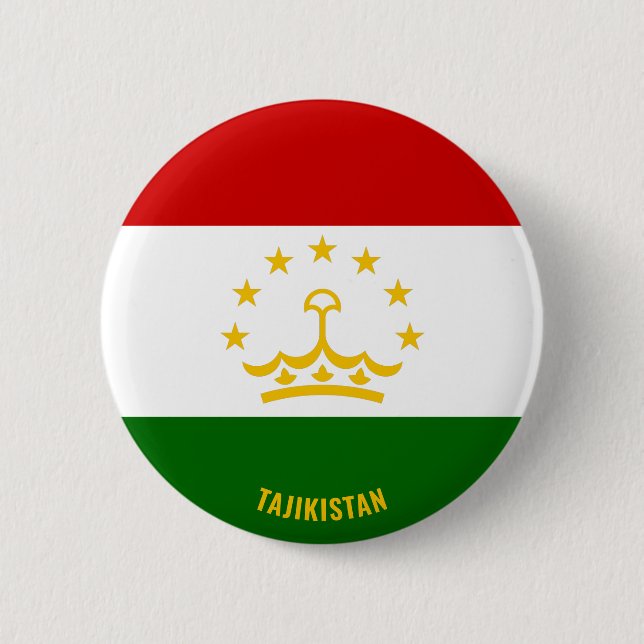 Tajikistan Flag Charming Patriotic 2 Inch Round Button (Front)