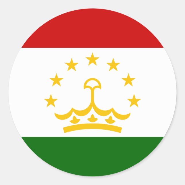 Tajikistan Flag Classic Round Sticker (Front)