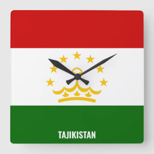 Tajikistan Flag Dazzling Patriotic Square Wall Clock