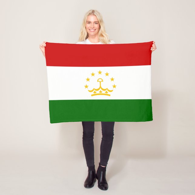 Tajikistan Flag Fleece Blanket (In Situ)