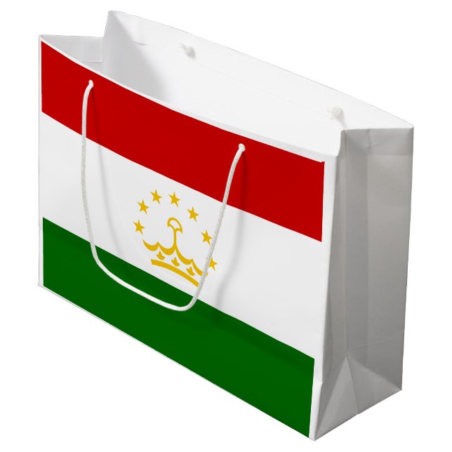 Tajikistan Flag Large Gift Bag (Front Angled)