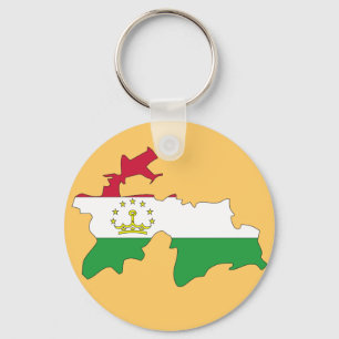 Tajikistan flag map keychain
