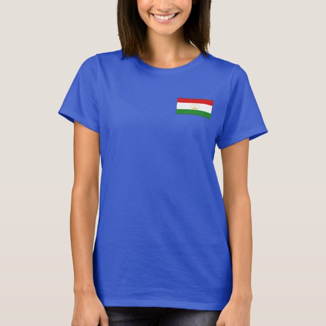 Tajikistan Flag + Map T-Shirt (Front)