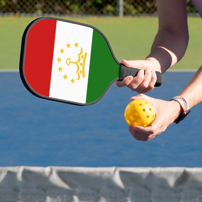 Tajikistan flag pickleball paddle (Insitu)
