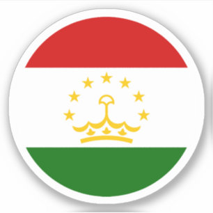Tajikistan Flag Round Sticker