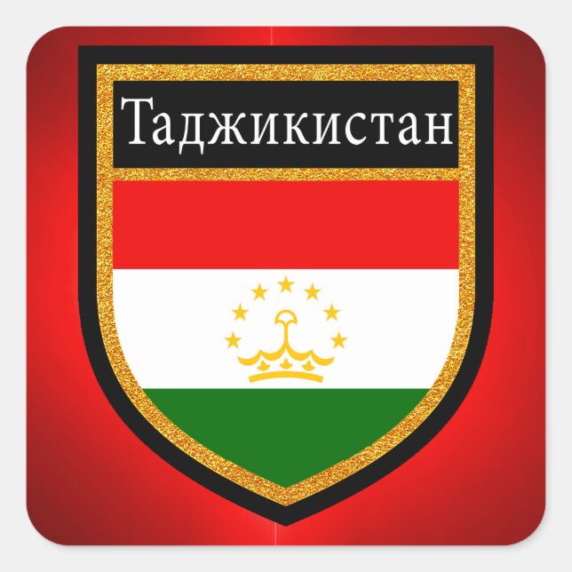 Tajikistan Flag Square Sticker (Front)
