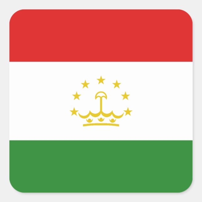 Tajikistan Flag Sticker (Front)