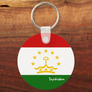 Tajikistan Flag & Tajikistan patriots / sports Keychain