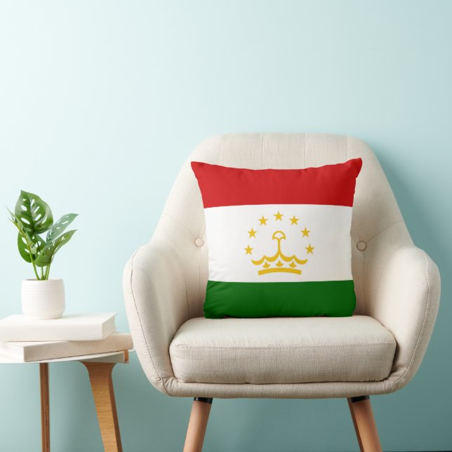 Tajikistan flag throw pillow (Chair)