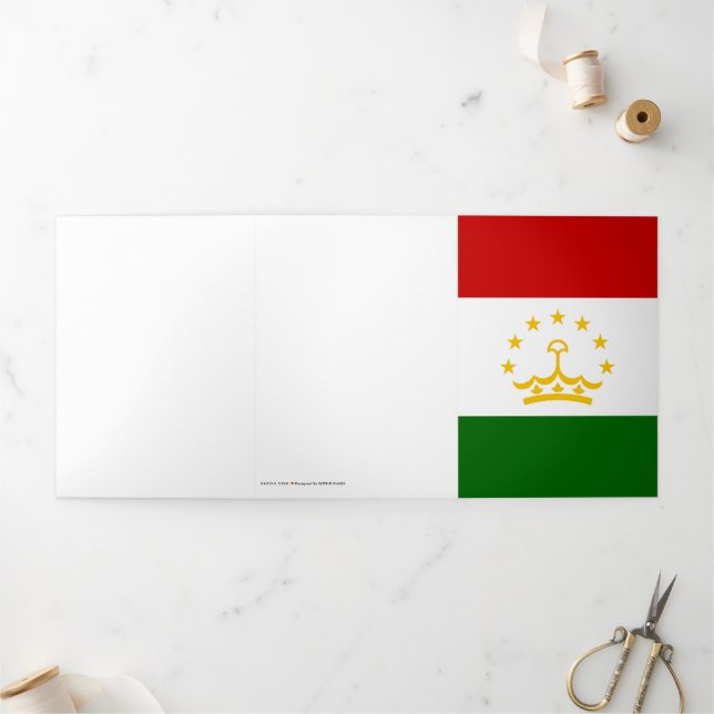 Tajikistan flag Tri-Fold card (Outside)
