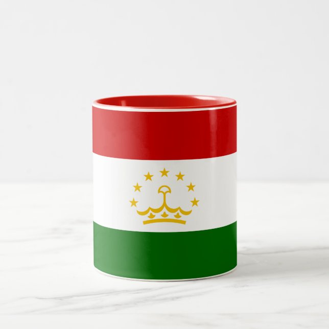 Tajikistan Flag Two-Tone Coffee Mug (Center)