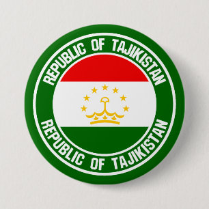 Tajikistan Round Emblem 3 Inch Round Button