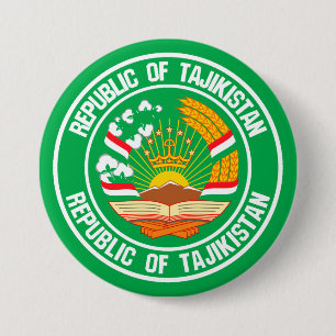 Tajikistan Round Emblem 3 Inch Round Button