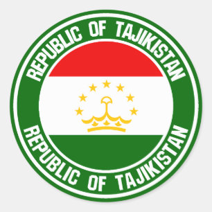 Tajikistan Round Emblem Classic Round Sticker