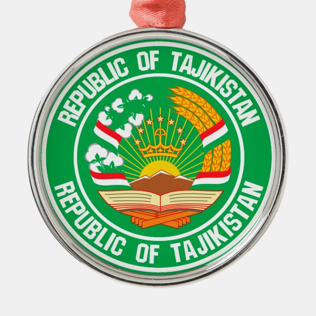 Tajikistan Round Emblem Metal Ornament (Front)