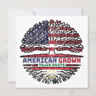 Tajikistan Tajik American USA Tree Roots Flag Card