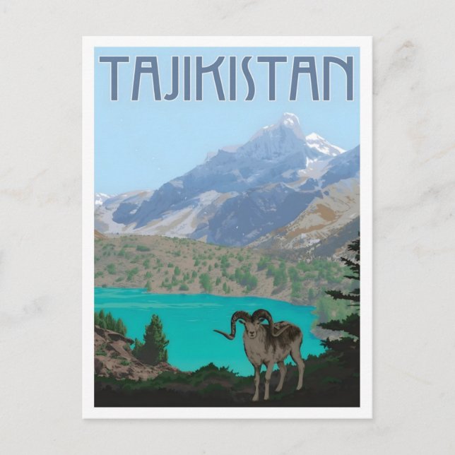 Tajikistan Vintage Travel  Postcard (Front)