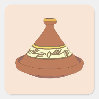 Tajine Hand Drawn - طاجين - Tagine Square Sticker