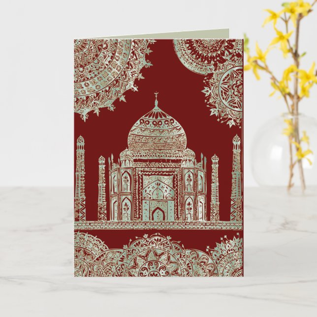 TajMahal - Invitation, Greeting Card (Yellow Flower)