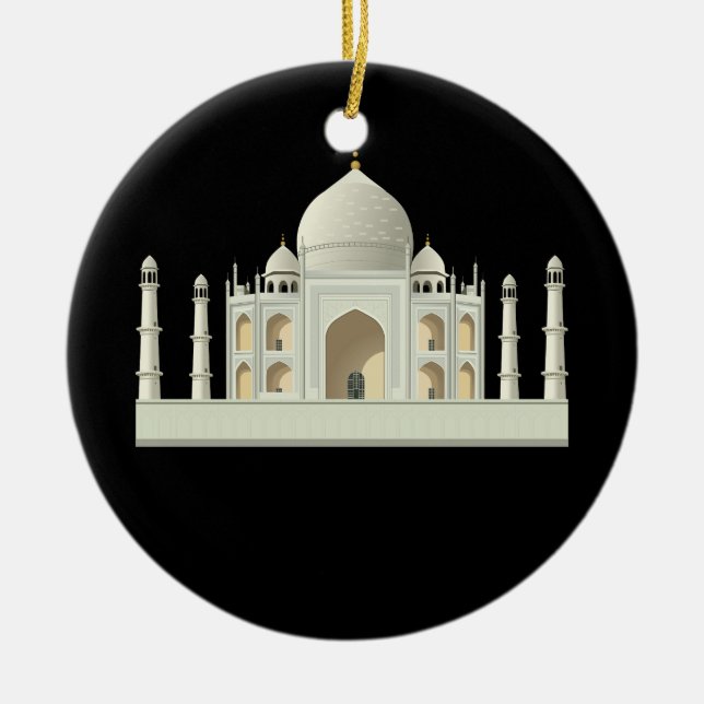 Tajmahal Printed 3D  Ceramic Ornament (Front)