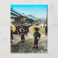 TAKAGI Glass Magic Lantern Slide School Children