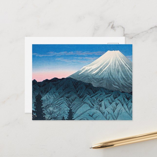 Takahashi - Mount Fuji from Hakone, Postcard (Front/Back In Situ)