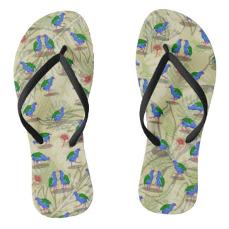 Takahe NZ bird pattern Flip Flops