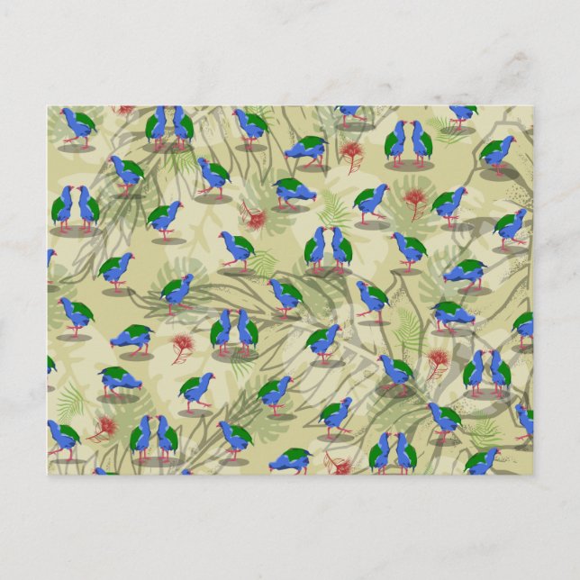 Takahe NZ bird pattern Postcard (Front)