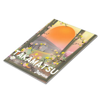 Takamatsu japan travel poster notepad