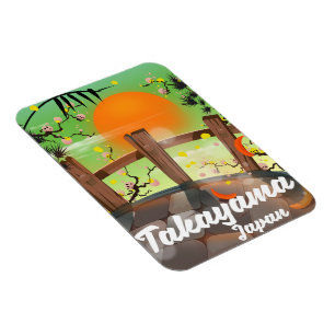 Takayama Japanese blossom poster. Magnet