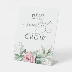 Take A Baby Succulent - Greenery Baby Shower Sign