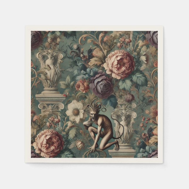 Take a Bow – Gothic Floral Design Napkin (Front)