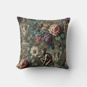 Take a Bow – Gothic Floral Design Throw Pillow