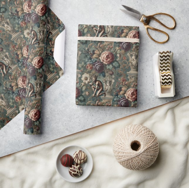 Take a Bow – Gothic Floral Design Wrapping Paper (Crafts)