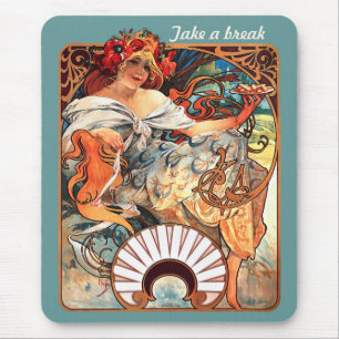 Take a break CC0413 Alphonse Mucha Mouse Pad