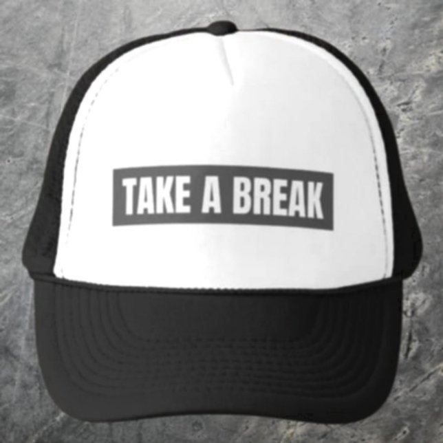 Take A Break Grey Block Trucker Hat (Creator Uploaded)