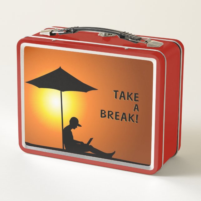 "Take a Break!" Metal Lunch Box (Back)