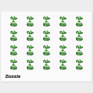 Take A Breath, Written In Green, Square Sticker