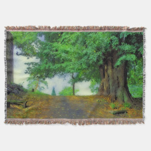 Take a deep breath! Enchanting landscape Throw Blanket