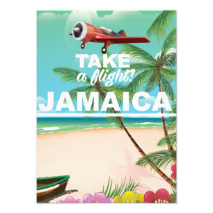 Take a Flight! Jamaica Retro vacation poster